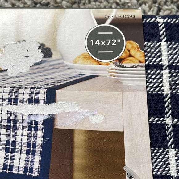 NWT. Table Runner.  14x72”. Blue/White. - Picture 3 of 5